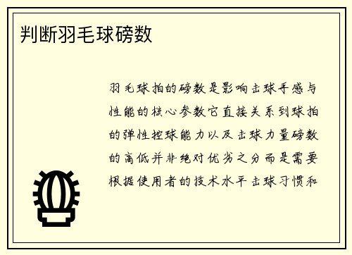 判断羽毛球磅数